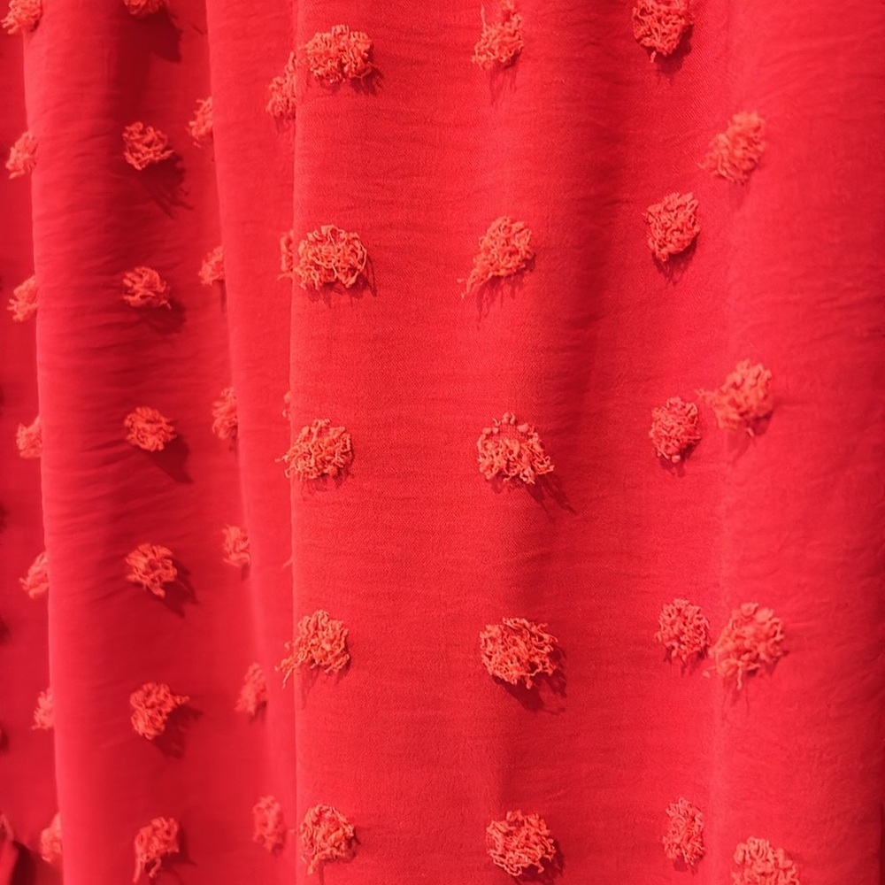 Jodifl Short Sleeve Swiss Dot Loose Fit Top Red Size Small - Picture 4 of 13